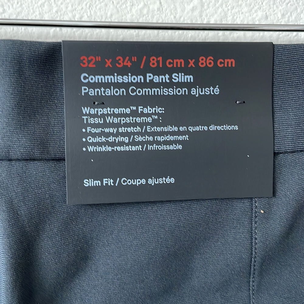 NWT Lululemon Commission Pant Slim 34" *Warpstreme Obsidian Size 32 - Picture 4 of 12